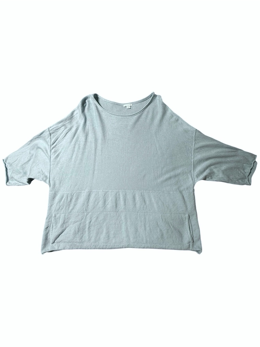 Pure Jill J Jill Cotton Cashmere Blue Kimono Sweater Boxy Pockets Large